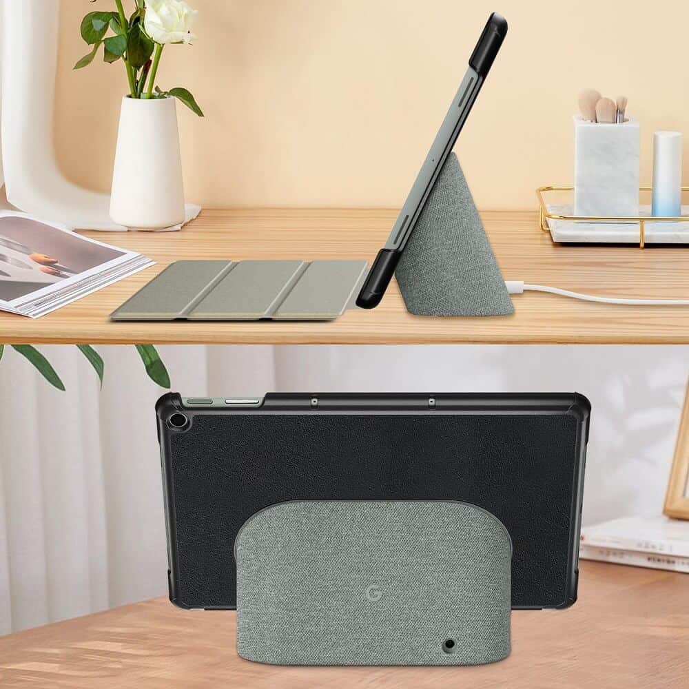 For Google Pixel Tablet 2023 Case 11 Inch, Slim Folio Leather Hard Shell Protective Stand Cover - (Black) For Google Pixel Tablet 2023 Case 11 Inch, Slim Folio Leather Hard Shell Protective Stand Cover - (Black)